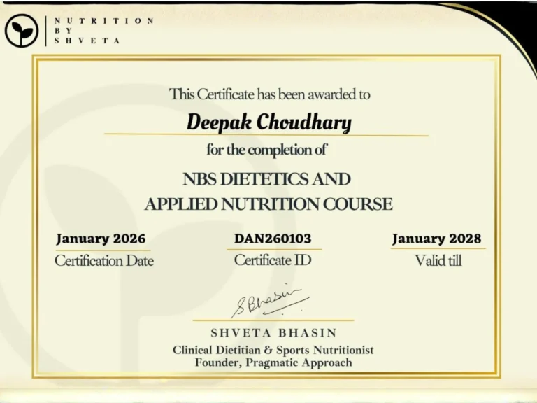 Certificate of a Yoga Teacher